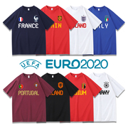 2022欧洲杯T恤德国意大利法国葡萄牙英格兰国家队足球迷纪念短袖