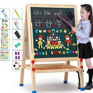 大号双用儿童玩具画板画架家儿童，小黑板白板绿板可升降双面黑板