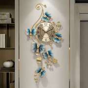 家用时尚创意时钟客厅轻奢个性艺术挂钟新中式风玄关钟表大气挂表