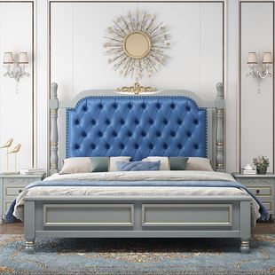 轻奢实木床现代简约1.8米卧室大小户型双人床气压高箱婚床软床