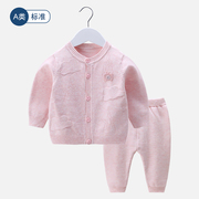 2024宝宝毛线衣(毛线衣，)套装针织开衫婴儿衣服男女，小童上衣精梳棉春秋外套