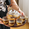 日式家用耐高温花茶壶套装下午茶茶具茶杯花草水果茶壶玻璃泡茶壶