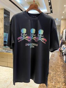  roarguns japan 双 24夏男装宽版骷髅头印花休闲T恤衫