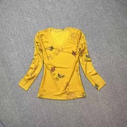 欧货减龄黄色品牌女装打底衫修身短袖t恤女上衣网纱洋气体恤小衫