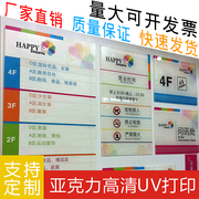 亚克力标牌 UV打印 UV平板喷绘 亚克力UV背胶 高清彩印科室指示牌