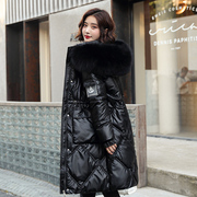棉衣棉服女中长款冬季2021年韩版收腰保暖冬装大毛领棉袄外套