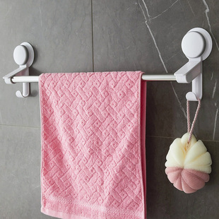 嘉宝吸盘式毛巾架浴巾挂 卫生间浴室单杆毛巾杆 不锈钢壁挂架挂钩