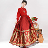 红色马面裙敬酒服2024新中式长袖新娘结婚连衣裙小个子平时穿