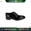 香港直邮ferragamo菲拉格慕，男士皮鞋黑色，漆皮低跟系带复古时尚