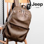 jeep吉普男士双肩包时尚(包时尚)休闲背包，复古皮包休闲电脑包书包旅游包潮