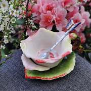 粉玫瑰杯子陶瓷杯创意茶杯套装咖啡杯花草茶具家居欧式杯碟勺组合