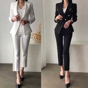 2023时尚修身韩版显瘦西服，套装外套女职业，正装ol小西装裤子两件套