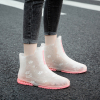 透明果冻雨鞋水晶学生雨靴防水胶鞋胶鞋女短筒中筒时尚款外穿防滑