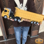电动遥控车半挂拖车工程车重型运输卡车自卸车翻斗车男孩模型玩具