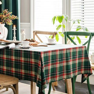 蔓越家 复古苏格兰风情高级感调性艺术餐桌布茶几垫布长方形台布