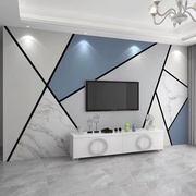 定制电视机背景墙壁纸客厅装饰壁画现代简约几何8d立体影视墙布