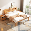 实木床双人床简约现代卧室，高箱储物床工厂出租屋1.5米单人床