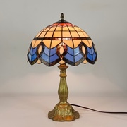 欧式彩色玻璃巴洛克风格床头卧室艺术玻璃复古LED波西米亚台灯