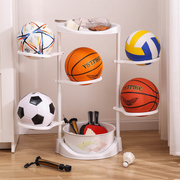 球类收纳架家用室内足排球篮球架托旋转多层摆放置物架儿童收纳筐