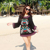 泰国三亚刺绣连衣裙波西米亚显瘦短裙旅游海边度假沙滩裙夏女
