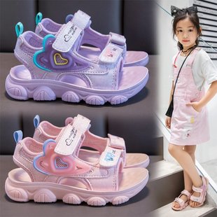 女童凉鞋2024夏季运动时尚，公主女孩儿童鞋子，软底中大童沙滩鞋