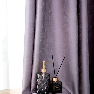 轻奢窗帘布紫色高温定型客厅卧室高档遮光2022年北欧简约现代