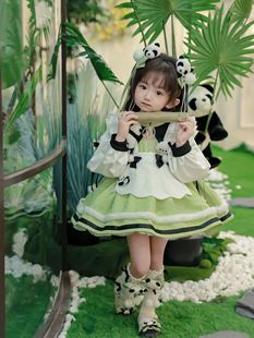 女童罗莉塔公主裙秋装儿童洋派生日礼服裙子女宝宝熊猫洋装