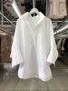 蝙蝠袖白色衬衫女设计感23年夏季韩版宽松慵懒风高支纯棉衬衣