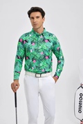 奥蓝克高尔夫polo衫 男士秋季运动上衣golf长袖T恤 弹力速干服装