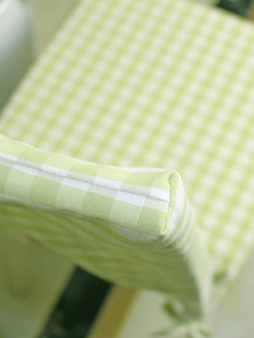 欧式田园小清新色织绿色格，防水椅垫椅背，套椅背巾椅套