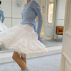 CLOUDSEASON白色百褶裙女2024小个子短款显瘦法式时尚a字短裙