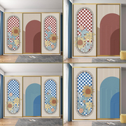 定制衣柜门改造贴纸家具翻新卧室玻璃装饰移门换色壁纸不透明贴膜