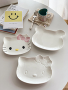 安木良品日单可爱猫造型陶瓷，西餐甜品点心水果沙拉早餐盘