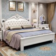 欧式实木床双人1.8米白色，现代简约储物床1.5米法式婚床卧室公主床