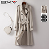 bxv石白色(石白色)系带，风衣女中长款2024春休闲高级感品牌英伦风外套