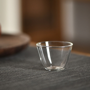 手工光面透明玻璃杯品茗杯小茶杯家用耐热主人杯单杯功夫茶道茶具