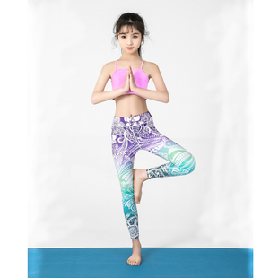 亲子儿童瑜伽服套装女童健身训练服女孩运动瑜伽裤紧身打底裤春夏