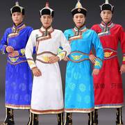 蒙古服装男士蒙族传统长袍少数民族服男舞台表演服成人刺绣蒙古袍