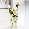 创意欧式插花试管大花瓶客厅干花装饰摆件北欧透T明玻璃小清新花