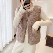 版断码品牌女装1折羊羔毛绒马甲女外套韩版2021