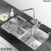 304不锈钢水槽加厚厨房，手工洗菜盆双槽304不锈钢，洗菜池手工洗碗盆