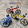 合金迷你小自行车模型，折叠单车儿童玩具，仿真脚踏车公路山地车摆件