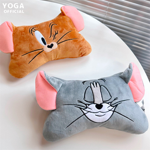 正版猫和老鼠汤姆猫杰瑞鼠汽车护颈枕可爱卡通玩偶办公椅靠枕头枕