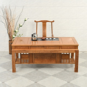 红木家具鸡翅木茶桌椅，组合实木茶艺桌，中式泡茶桌茶几豪华办公茶台