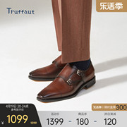 体验价truffaut固特异孟克鞋男士，正装皮鞋商务英伦擦色僧侣鞋