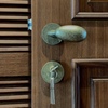 依佰利美式仿古铜门锁，室内房门锁椭圆蛋形，门把手做旧复古静音门锁