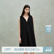 ochirly欧时力 V领廓形感无袖连衣裙A字背心裙宽松2025夏季新品