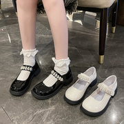 初中生小学生白黑色小皮鞋日系少女孩校服礼仪公主鞋合唱表演出鞋