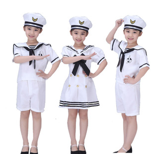 六一儿童海军演出服小学生，水手舞蹈表演服幼儿海军，军装男女合唱服