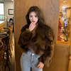 米贝拉 2023年冬季进口狐狸毛短款皮草外套女休闲时尚年轻款